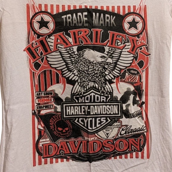 Sleeveless HARLEY DAVIDSON Bald Eagle Bar & Shield Willie G T-Shirt TX Women's S - Picture 4 of 6